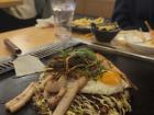 Tasty okonomiyaki in Shinsekai 