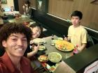 Lunch at an underground restaurant with some friends