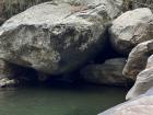 A river I visited in Sasaima, which is running lower than normal, partly due to El Niño