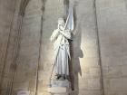 A statue of Joan of Arc -- the patron saint of France -- outside of Notre Dame Cathedral
