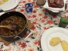 This Peruvian food I cooked for my family is called lomo saltado and papa a la huancaina