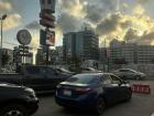 Cars waiting to merge with traffic