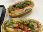 Pork and chicken banh mi (Vietnamese sandwiches). Delicious!