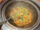 The cooked food is steaming hot