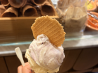 The little crisps on top of the gelato are are even better than the cones themselves