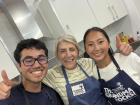 This is me taking a picture with my Spanish grandma. 