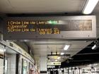 Signs listing the upcoming trains are located at every platform