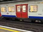 The outside view of a Tube train
