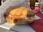 Ham and cheese breakfast croissant