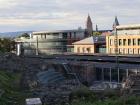 This is one of the main train stations here in Mainz, which used to a huge Roman Theatre years and years ago these are the ruins that still stand today
