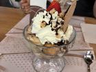 Delicious ice cream that I tried: coffee ice cream and whipped cream!