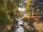 A small river in the city of Handlová