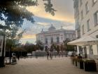 Sunset over Neo-Renaissance campus