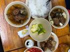 All of the bún chả elements in their delicious glory