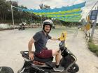 I had to practice a lot to pass the scooter license test