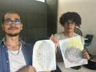 Intercultural Club leaf tracing with students!