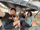 There is no Uber in Barichara so to get around the town you take this little taxis called "tuktuks!'