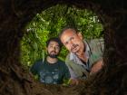 Researchers peer into a pangolin den in Chitwan National Park!