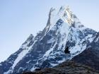 Nathan in front of Machapuchare at sunrise