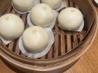 The lava buns were served in a wooden steamer.