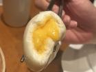 Our dessert: a salted egg yolk lava bun!