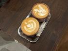 Latte art is very popular here in Madrid