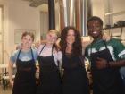 My classmates and I got ready to cook at Compadre Cooking School