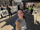 Celebrating my 6K run in Ourense at the finish line!