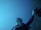 Myself during a field day, using an underwater propeller (scooter) to navigate a site