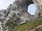 The Ojo de Buey, a limestone rock formation in the mountains