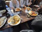 My first taste of sirloin in cream sauce with Czech-style bread dumplings