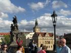 A busy afternoon on Charles Bridge, one of Prague's most famous landmarks