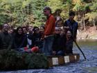 My classmates and I went rafting during our trip to Slovakia